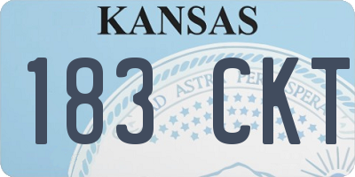 KS license plate 183CKT