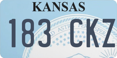 KS license plate 183CKZ