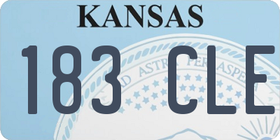 KS license plate 183CLE