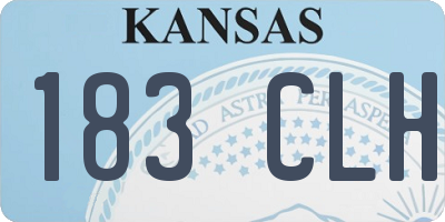 KS license plate 183CLH