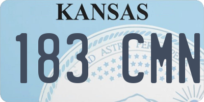 KS license plate 183CMN