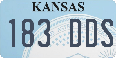 KS license plate 183DDS