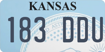 KS license plate 183DDU