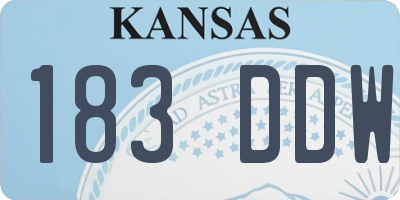 KS license plate 183DDW