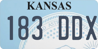 KS license plate 183DDX
