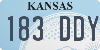 KS license plate 183DDY