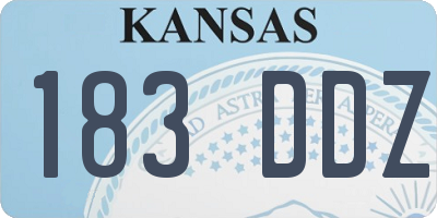KS license plate 183DDZ