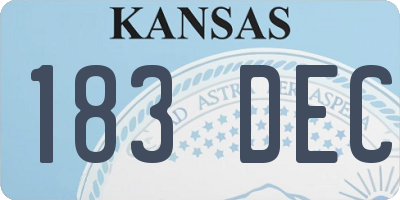 KS license plate 183DEC