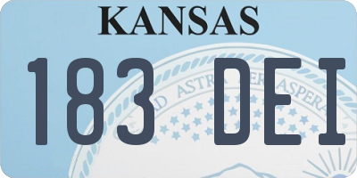 KS license plate 183DEI