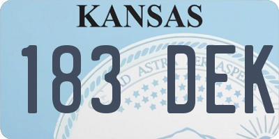 KS license plate 183DEK