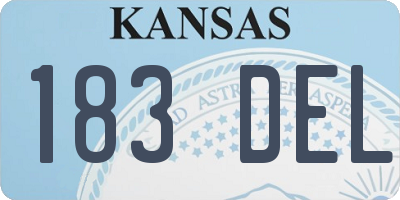KS license plate 183DEL