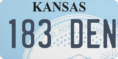 KS license plate 183DEN