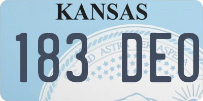 KS license plate 183DEO