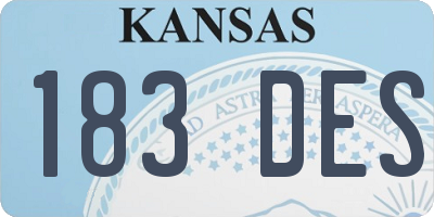 KS license plate 183DES