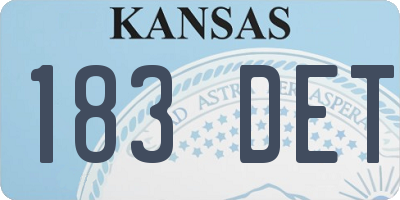 KS license plate 183DET