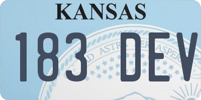 KS license plate 183DEV