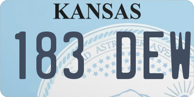 KS license plate 183DEW