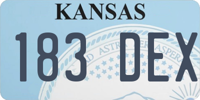 KS license plate 183DEX