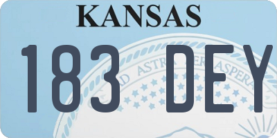 KS license plate 183DEY