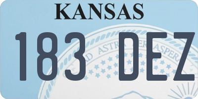 KS license plate 183DEZ