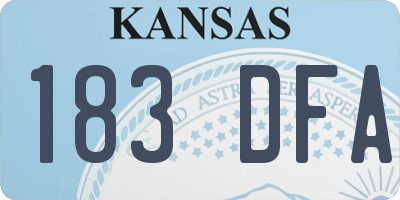 KS license plate 183DFA