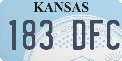 KS license plate 183DFC
