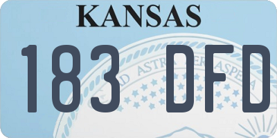 KS license plate 183DFD