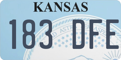 KS license plate 183DFE