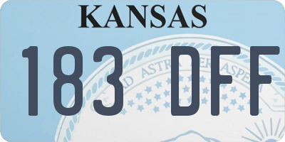 KS license plate 183DFF