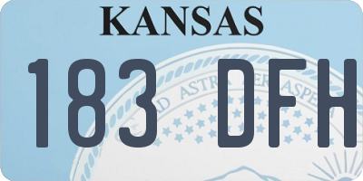 KS license plate 183DFH
