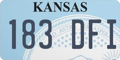 KS license plate 183DFI