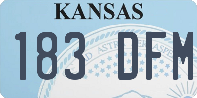 KS license plate 183DFM