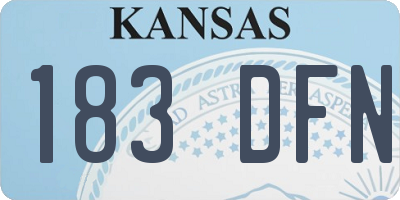 KS license plate 183DFN