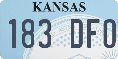 KS license plate 183DFO