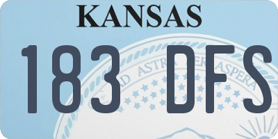 KS license plate 183DFS