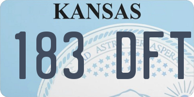 KS license plate 183DFT