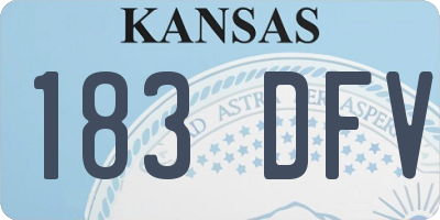 KS license plate 183DFV