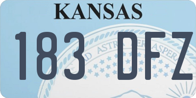 KS license plate 183DFZ