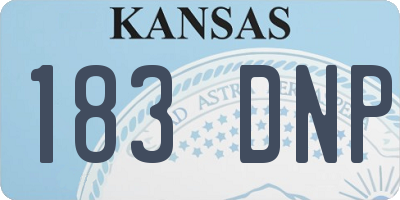 KS license plate 183DNP
