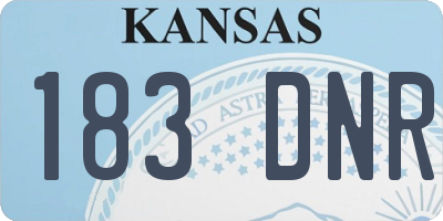 KS license plate 183DNR
