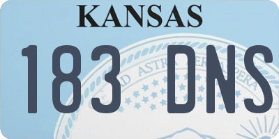 KS license plate 183DNS