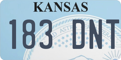 KS license plate 183DNT