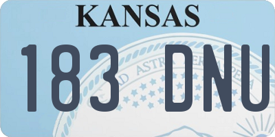 KS license plate 183DNU