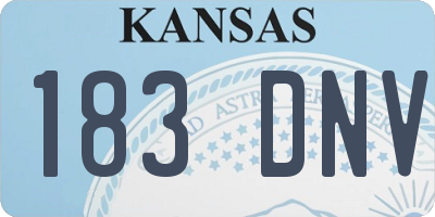 KS license plate 183DNV