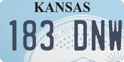KS license plate 183DNW