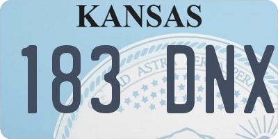 KS license plate 183DNX