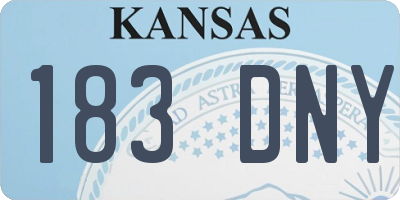 KS license plate 183DNY