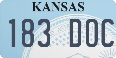 KS license plate 183DOC