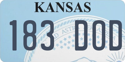 KS license plate 183DOD