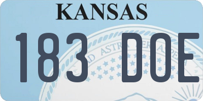 KS license plate 183DOE